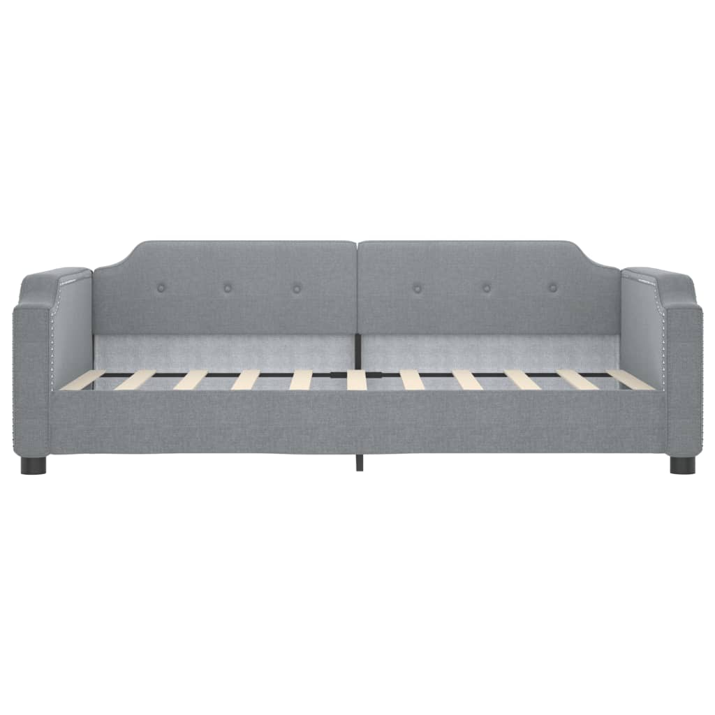 2 In 1 Pull Out Daybed Light Grey 90 X 190 Cm Fabric