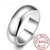 Wysokiej jakości pierścionek ze srebra próby 925 Modny Prosty Gładki Okrągły Pierścionek Biżuteria na Imprezę dla Kobiet Rozmiar 5 6 7 8 9 10 11