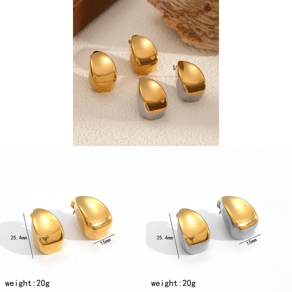 Stainless Steel Water Drop Earrings With Irregular Shape For Trendy Women Gift