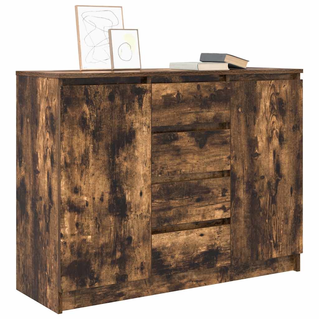 Sideboard with Drawers Smoked Oak 100.5 x 35 x 76 cm