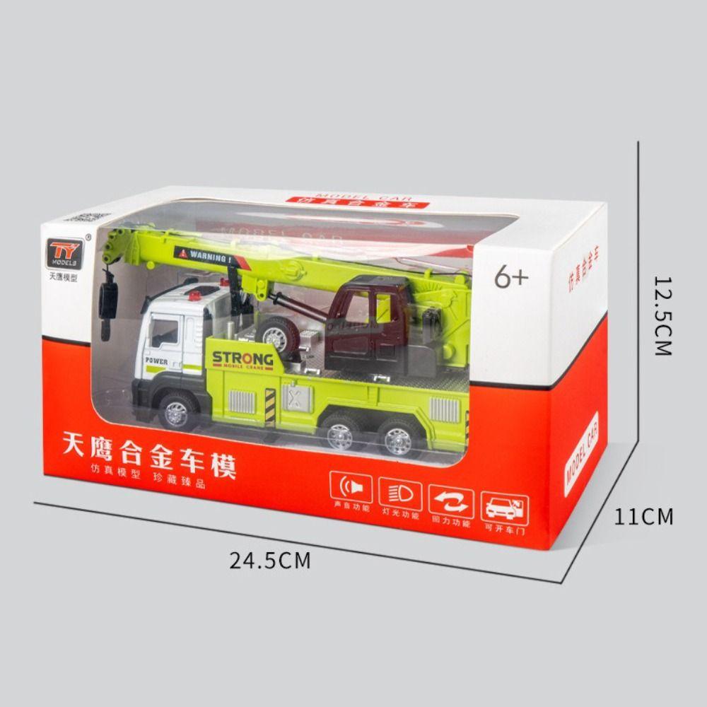 Mixer Models Alloy Crane Rescue Vehicle Sounds Lights Large Size Construction Trucks Electric Inertia Toy Diecast Set