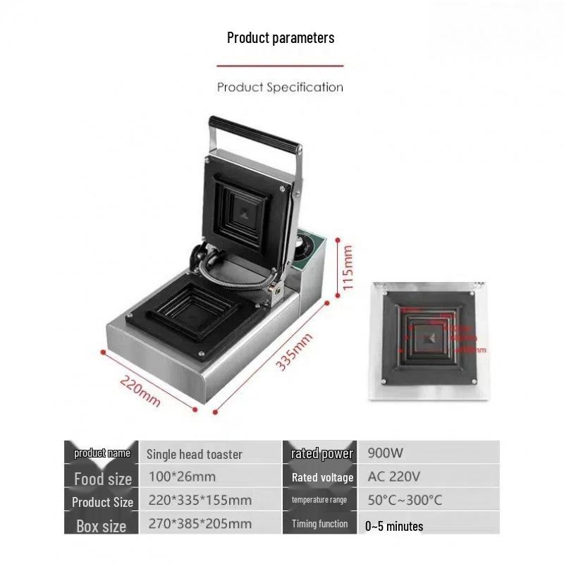 Sealing Edge Sandwich Pocket Maker - Commercial Hot Press Toaster for Stalls Default