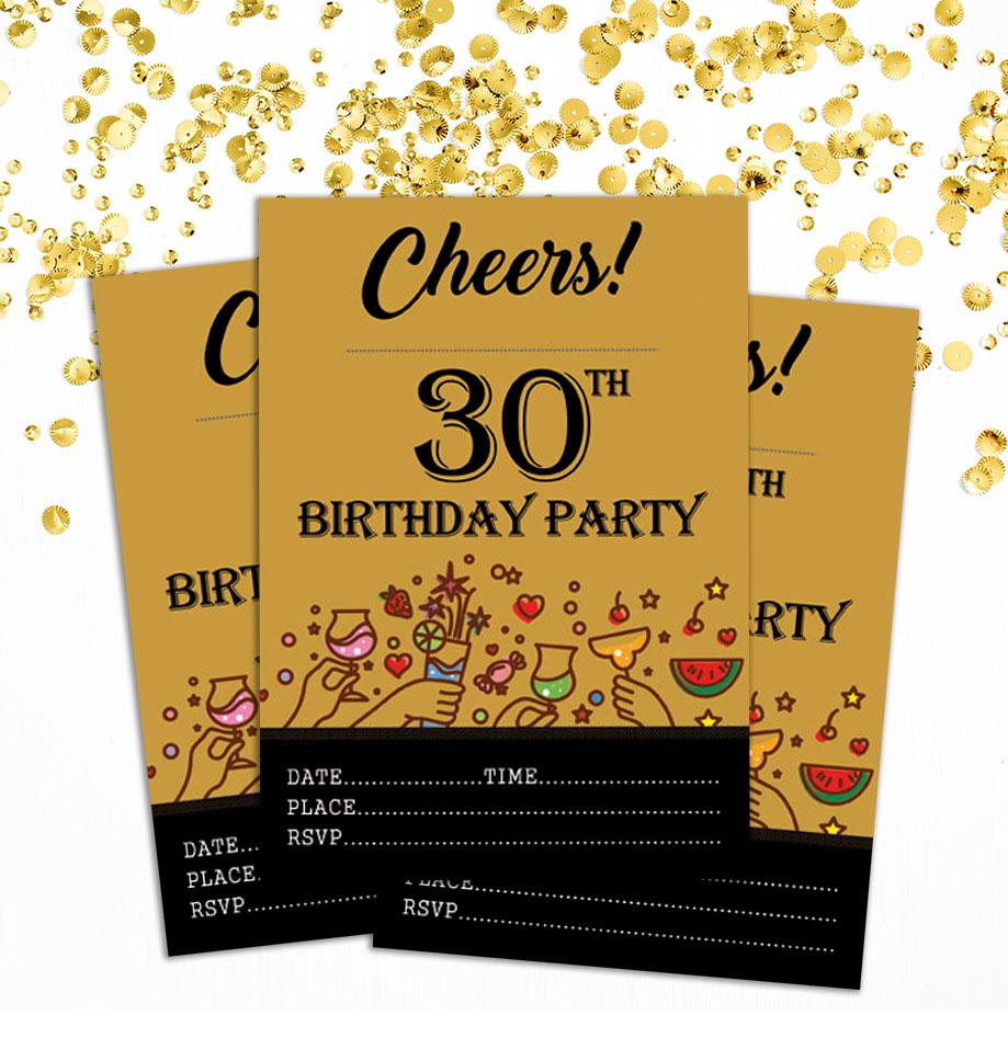 Darling Souvenir Brown Birthday Invitation Card Printable Elegant Fill or Write In Blank Party Invites 28 Pcs 5 X 7