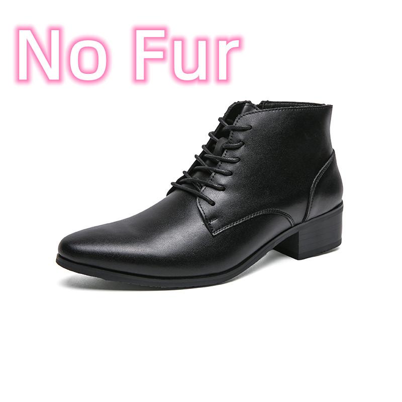 Fashion Pointed Toe Men Shoe New Male High Heels Ankle Boots Genuine Leather Men Casual Pointed Toe Shoes Side Zipper Men  Boots