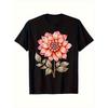 Women's Black Short Sleeve T-Shirt  Round Neck Casual Top, H-Line Silhouette, Everyday Blouse for Women, Travel & Daily Wear