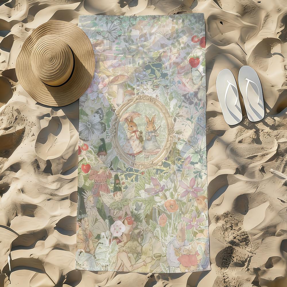 Towel Beach Towel Oversized Quick Cute Dry Towel Absorbent Soft Swim Rabbit BeachTowels for Men Cartoon Women