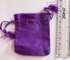 25 Pc 6X8 cm Raw Silk Jewelry Pouch Bag with Tassle drawstring Zari Border, Wedding Favor Party Favour, Gift Bag Jewellery  PURPLE