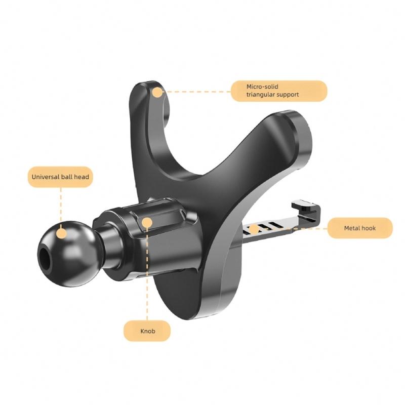 Shockproof Fast Release Car Air Vent Phone Mount Support Universal Y Shaped Bracket ABS Construction Anti Shake Design