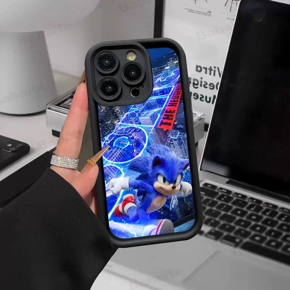 Game S-Sonic Classic Movie For IPhone 17 Pro Max 16 15 14 13 12 11 Plus Black Soft Phone Cover