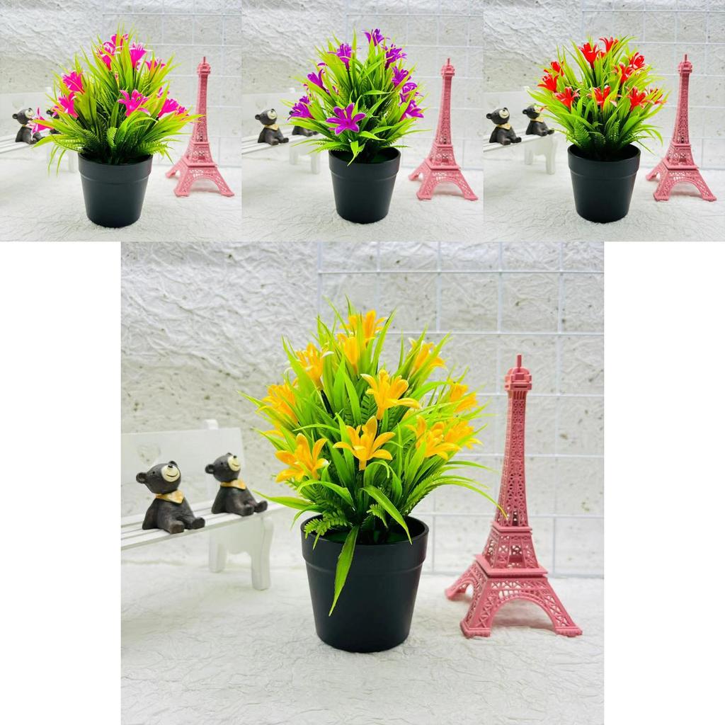 30cm Artificial Orchid Green Plant Plastic Pot For Hotel Window Showcase Decor