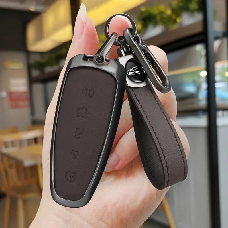 Zinc Alloy Car Key Case Cover For Ford Escape Focus C Max Kuga Edge Explorer Taurus Keyring Remote Control 5 Button Protection