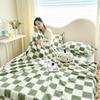 Thick Flannel Plush Velvet Panda Plaid Blanket: Cozy Nap and Gift Blanket