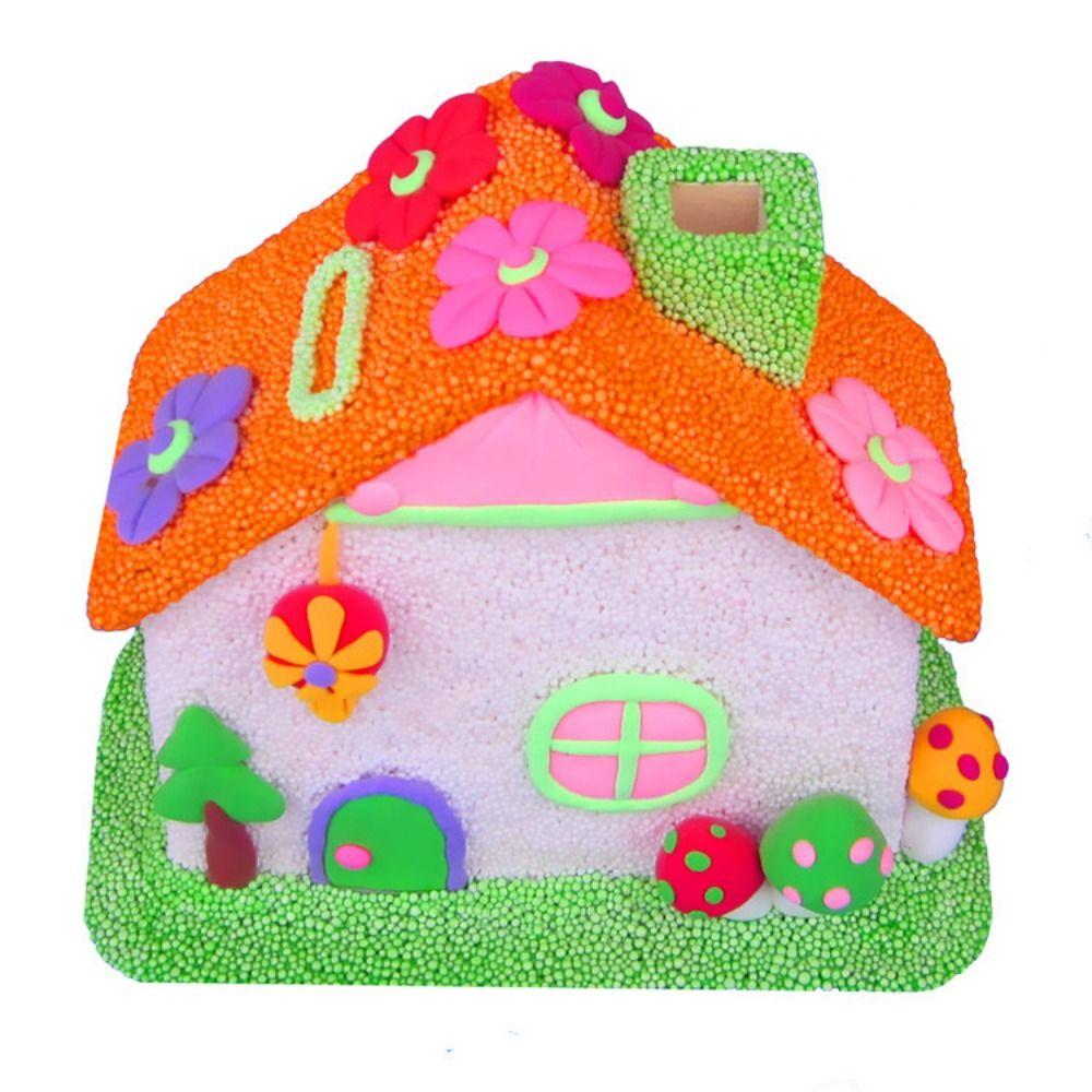 Cartoon Unfinished Small House Piggy Bank Wooden DIY DIY Painted Storage Jar Handmade White Embryo House Mold Kindergarten