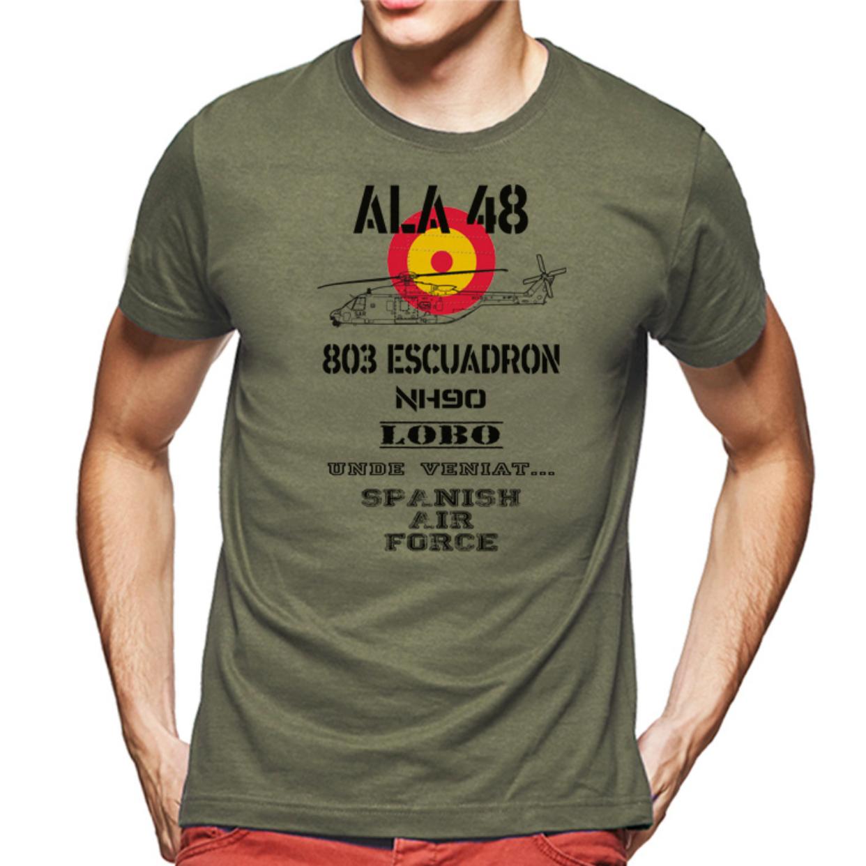 Spanish Air Force ALA 48 803 Squadron NH90 Helicopter T-Shirt. Premium Cotton Short Sleeve O-Neck Mens T Shirt New S-3XL S