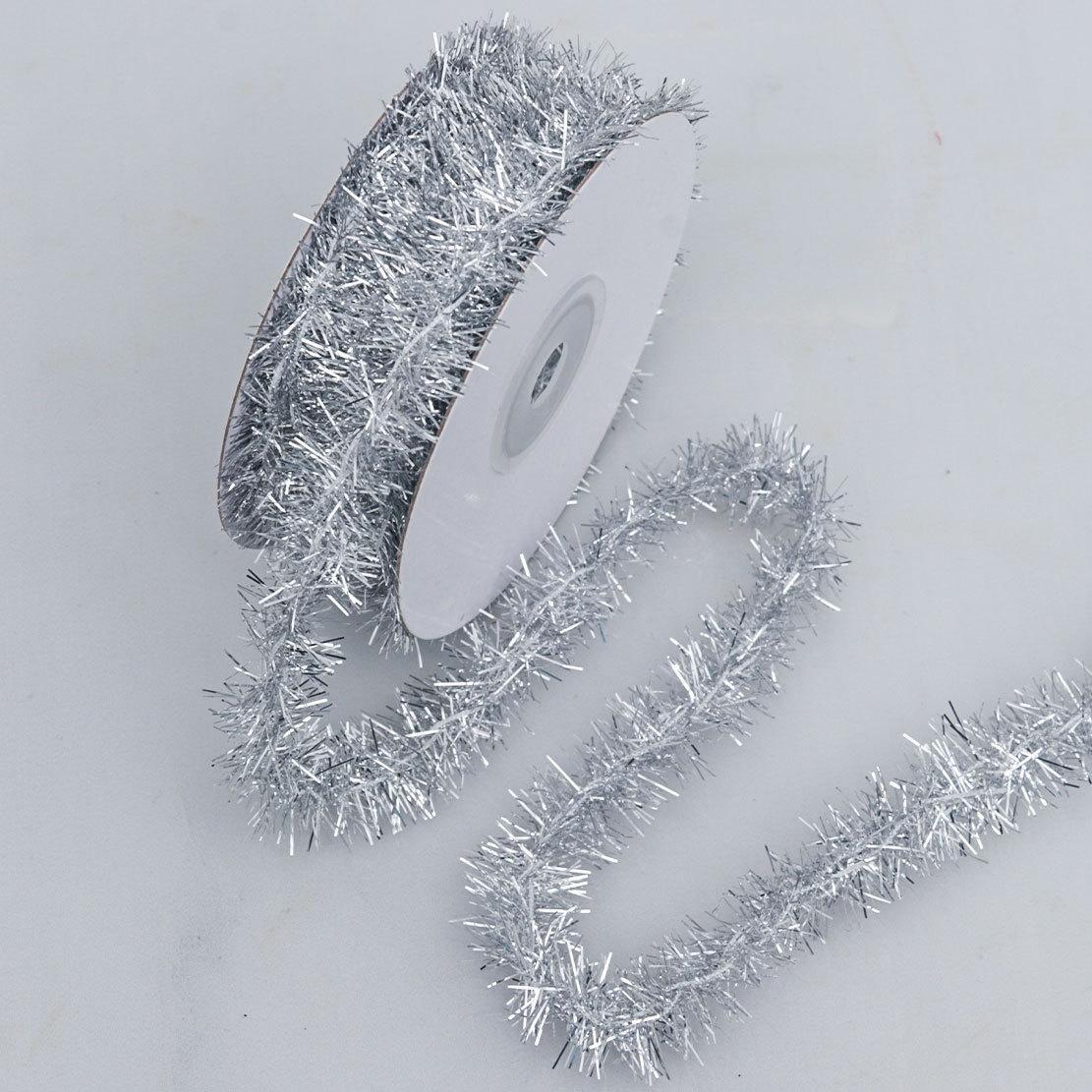 

9 м Рождественские ленты Железный каркас Ярко-красный и зеленый Широкие ленты Украшения для праздничного дома и сада 9 meters серебряный