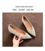A33-8 Women's Rhinestone & Pearl Flat Wedding Shoes with Inner Height Boost