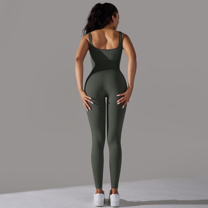Womens Seamless Compression Yoga Bodysuit With Tummy Control Butt Lift Quick-Dry Sportswear Gym Running Fitness