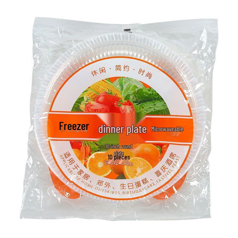 Thickened Transparent Disposable Plastic Round Plates