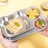 Multi Grids Children's Tableware Square Shaped Stainless Steel Plate  Kindergarten School