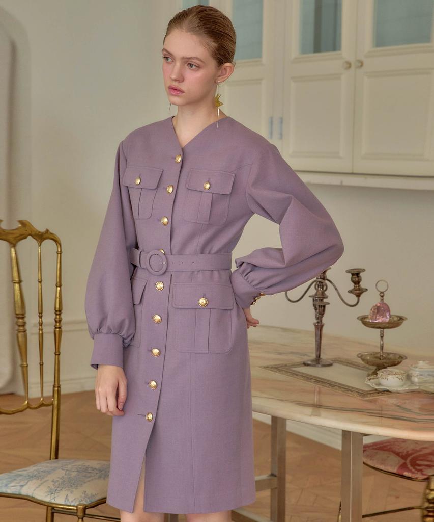Julie And Kara 24 Fw Collar 94 Etoile Balloon Dress Purple