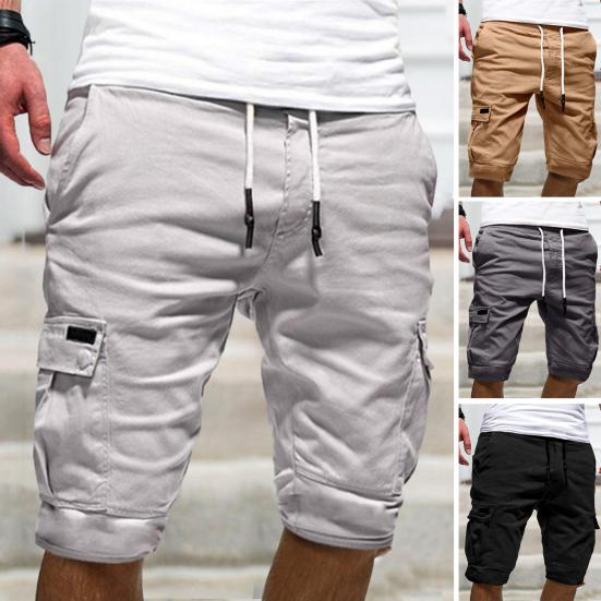 Cheap Elastic Waistband Cargo Shorts Trendy Quickdrying Men Gym