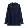 European and American Women's Clothing 1116 Autumn New Lapel Temperament Loose Simple Style Versatile Long-sleeved Shirt Top Women