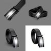 Fashionable Men's Automatic Buckle Belt Business Pu Leather Belt 125cm Black