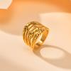 Multilayer Geometric Rings for Couples Vintage Creative Gold Color Ring Party Jewelry Gift Stainless Steel Personalized Design
