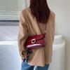 Handbag Woman Vintage Burgundy Horseshoe Buckle Fashion Tote Armpit Single Shoulder Crossbody Bag
