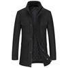 Men's Double-Layer Collar Wool Coat - Autumn/Winter European Size Business Outerwear