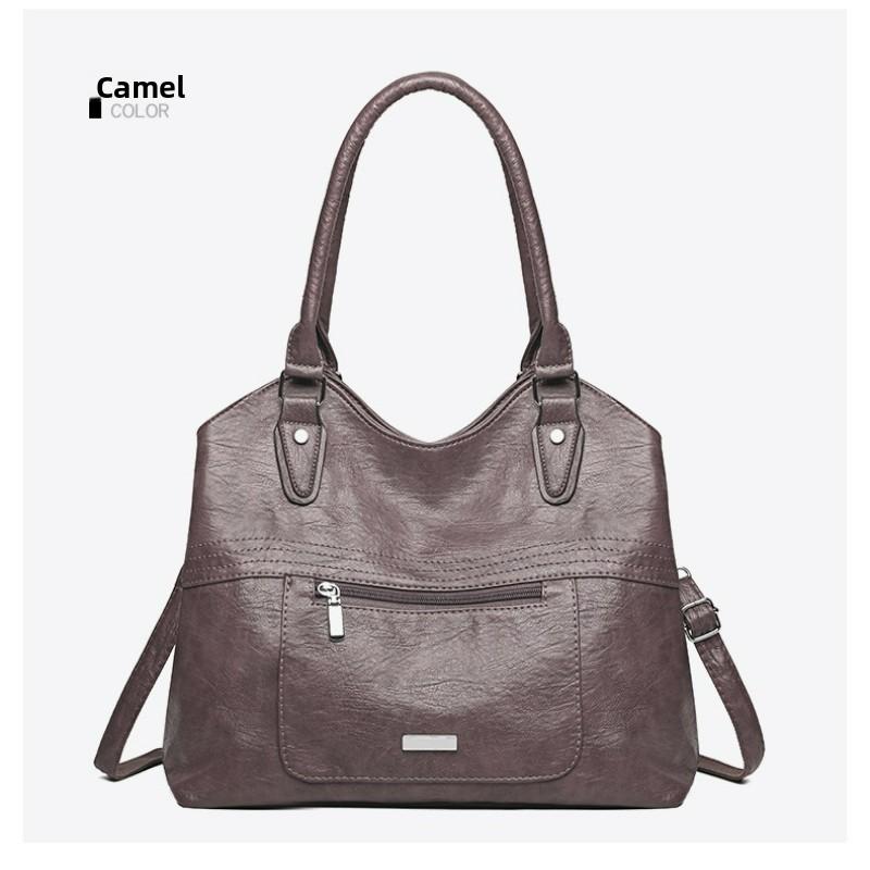 Single Shoulder Mom Girl Large Capacity Soft Leather Casual Bag Trendy Crossbody Handbag
