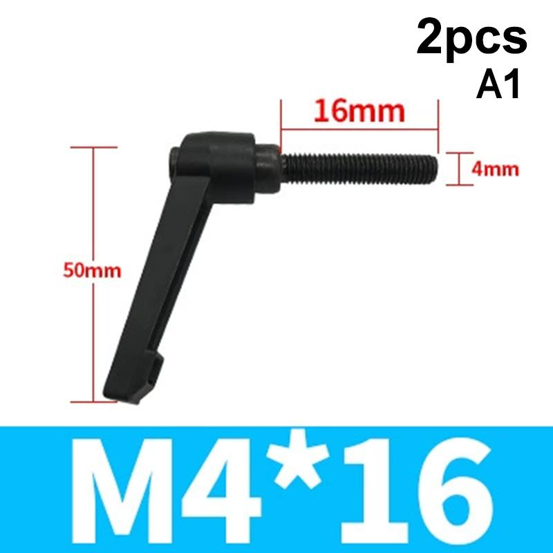 2Pcs M4 M5 M6 M8 Clamping Lever Machinery Adjustable 7-Shaped Handle Locking External Male Thread Knob