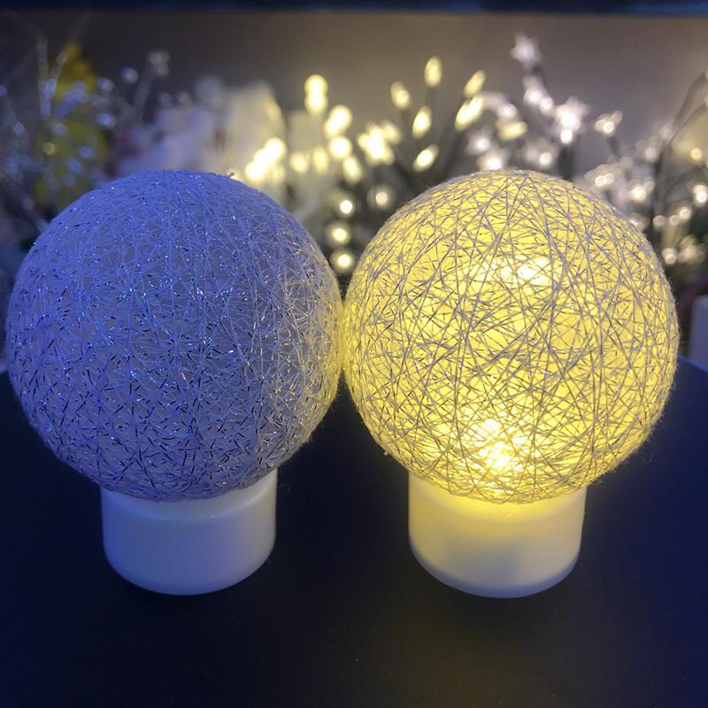 

Светодиодный ночник, ватный шарик, цветная лампочка для спальни, гостиной, дня рождения, свадьбы, вечеринки, праздничного украшения, освещения 1pc lamp серебряный