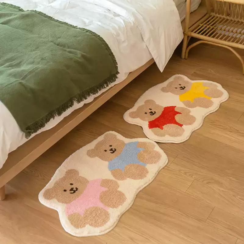 Tappeto in Cashmere Sintetico Morbido Assorbente Tappetino da Bagno Tappeto Comodino Camera da Letto Bambina Decorazione per la Casa
