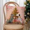 Pink Christmas Tree Pattern Pillowcasesuitable For Sofa Car Bedroom Decorative Cushion Cover Pillow Cover