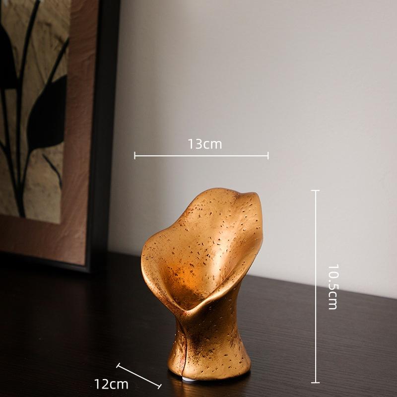 

Resin Handicrafts Flower Vase Open Flowerpot Black Gold Art Display Candlestick Fish-tail Vase Home Decoration Accessories