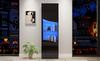 Vetrina da Soggiorno 35*50*165cm, Finitura Lucida (Porte), Alto, Ampio Spazio di Archiviazione e Illuminazione a LED, Design della Superficie Ondulata ad Arco Concavo, Nero