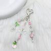Erdbeere/Pfirsich Schlüsselanhänger Schleife Stern Blume Perlen Schlüsselring Anhänger Einzigartiger Handy-Charm Schmuck für Modeliebhaber