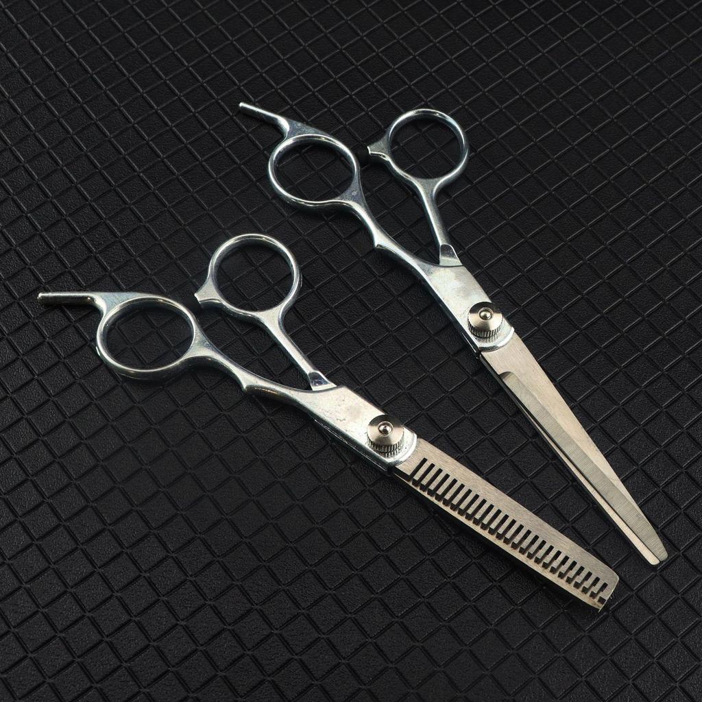 Slanted Tail Carbon and Stainless Steel Hairdressing Scissors and Thinning Shears