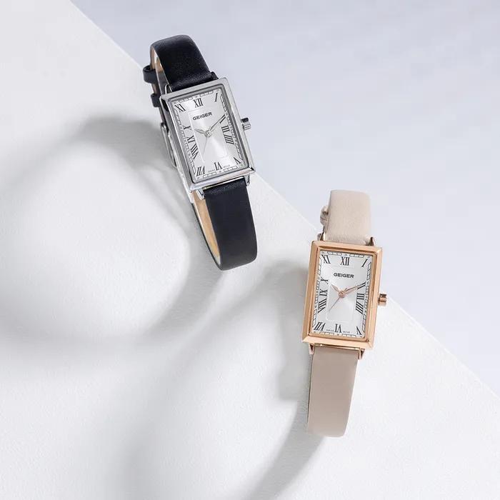Square Leather Watch GE8060WTBK