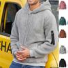 Herren Sherpa Fleece Pullover Hoodie Einfarbige Kordelzug Kängurutasche Warmes Plüsch Kapuzenpullover Herren Freizeit Langarm Oberteile