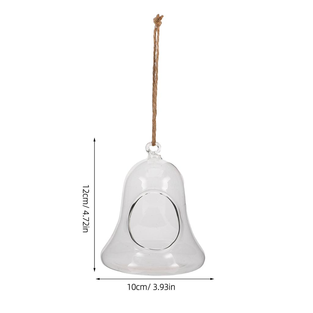 2Pcs Christmas Bell Hanging Decorations Transparent Glass Fillable Ornaments for Clear DIY Holiday Tree Candy Storage