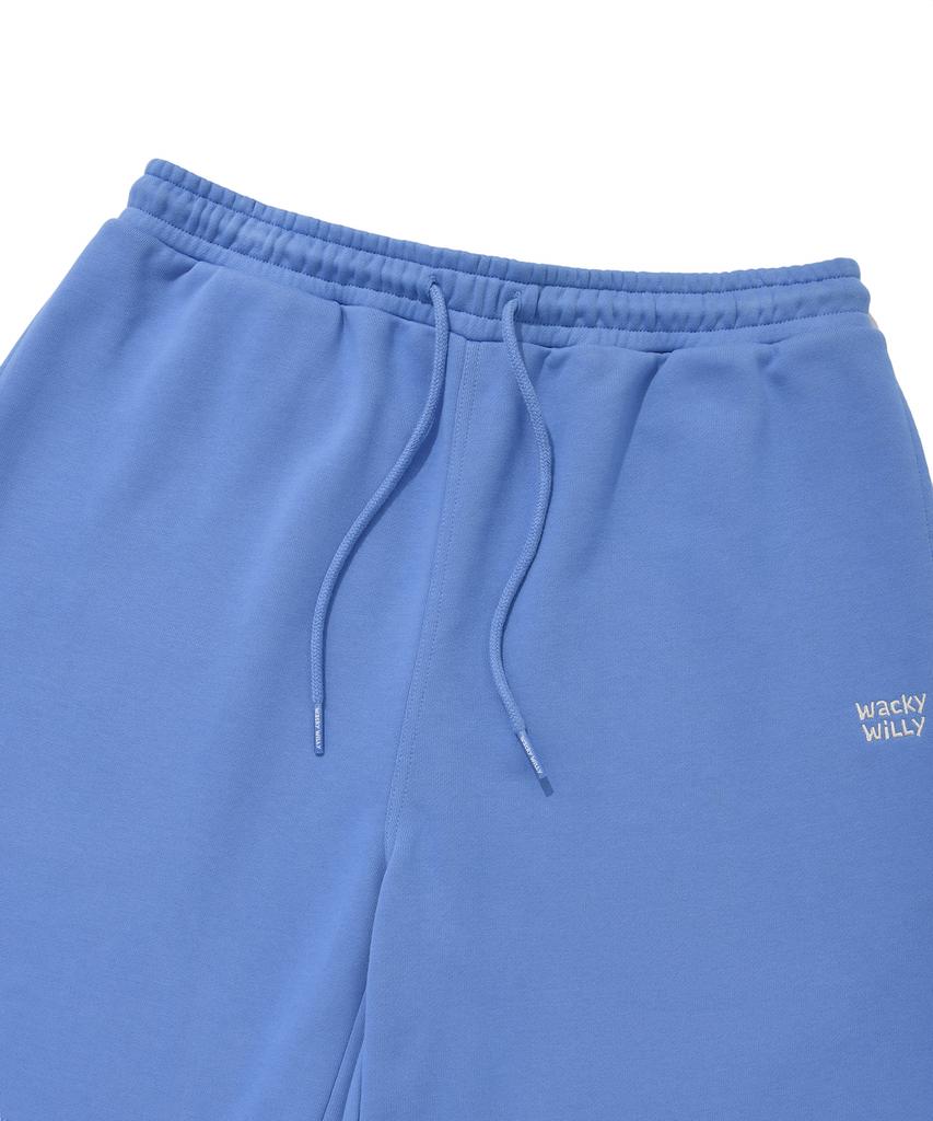WACKY WILLY Signature Typo Logo Sweat Shorts Blue
