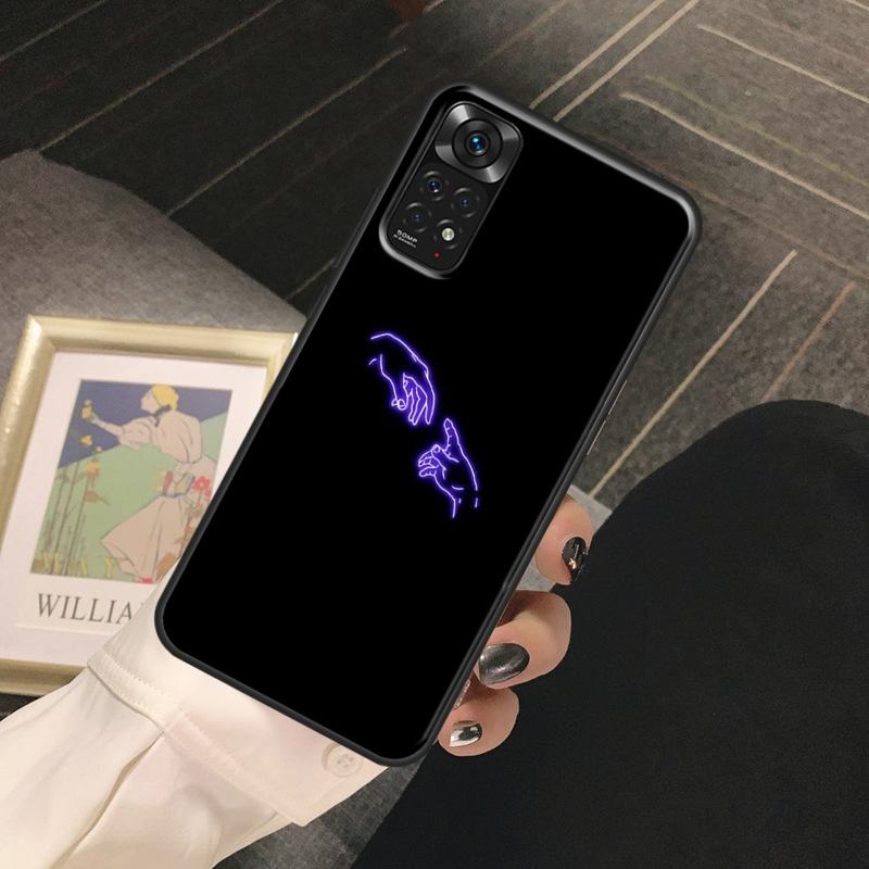 Purple Colour Neon Light Case For Redmi Note 12 Pro 8 9 10 11 Pro Note 12S 11S 10S 9S 8T Redmi 12C 10C 10A 9C Cover