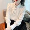 2025 Spring/Autumn French Chic Sweet Peter Pan Collar Bubble Sleeve White Women's Shirt