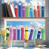 Colorful Pencil Theme Static Adhesive for Classroom Glass Stickers