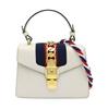[Second-Hand] Geantă Mini Tote Pliantă cu Curea de Umăr Sylvie - Piele cu Dungă și Cataramă Aurie - Bună #1VF0L5O
