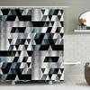 Geometric Shower Curtain Modern Abstract Triangle Pattern Waterproof Bathroom Decor Farmhouse Coastal Home Textile Washable