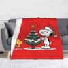 Snoopy Christmas Charlie Brown Blankets Flannel Spring/Autumn  Portable Lightweight Throw Blankets Home Travel Bedding Throws