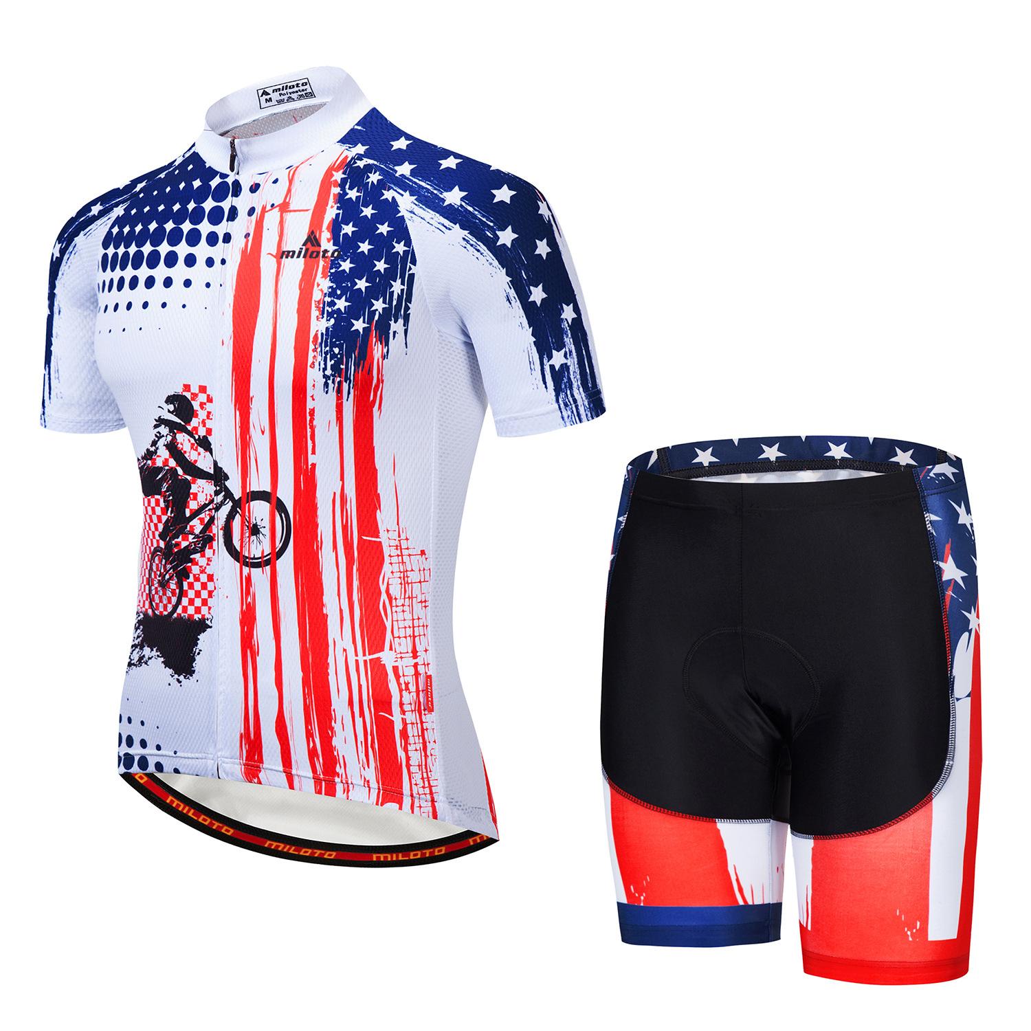 Bicycle Mountain Bike Riding Suit, Short Sleeve Suit/Quick Drying 2026 Summer Breathable Riding Suit, Cycling Event Riding Suit Outdoor XS